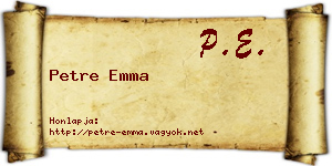 Petre Emma névjegykártya