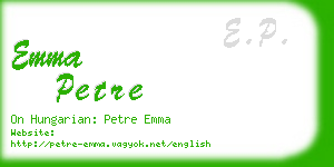 emma petre business card